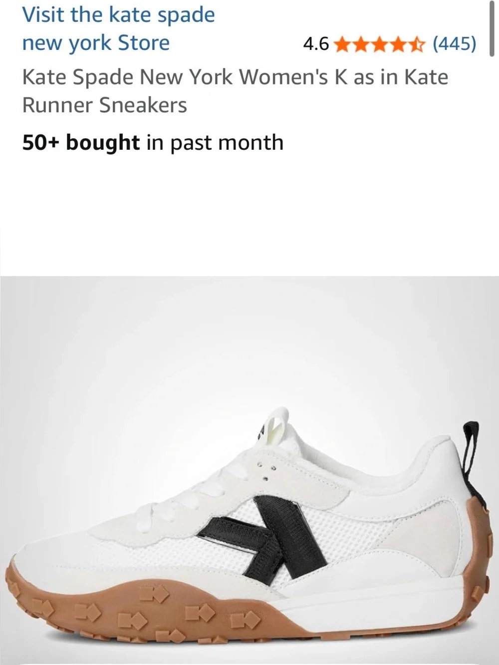 kate spade K as in Kate Sneakers with Brown Gum Sole